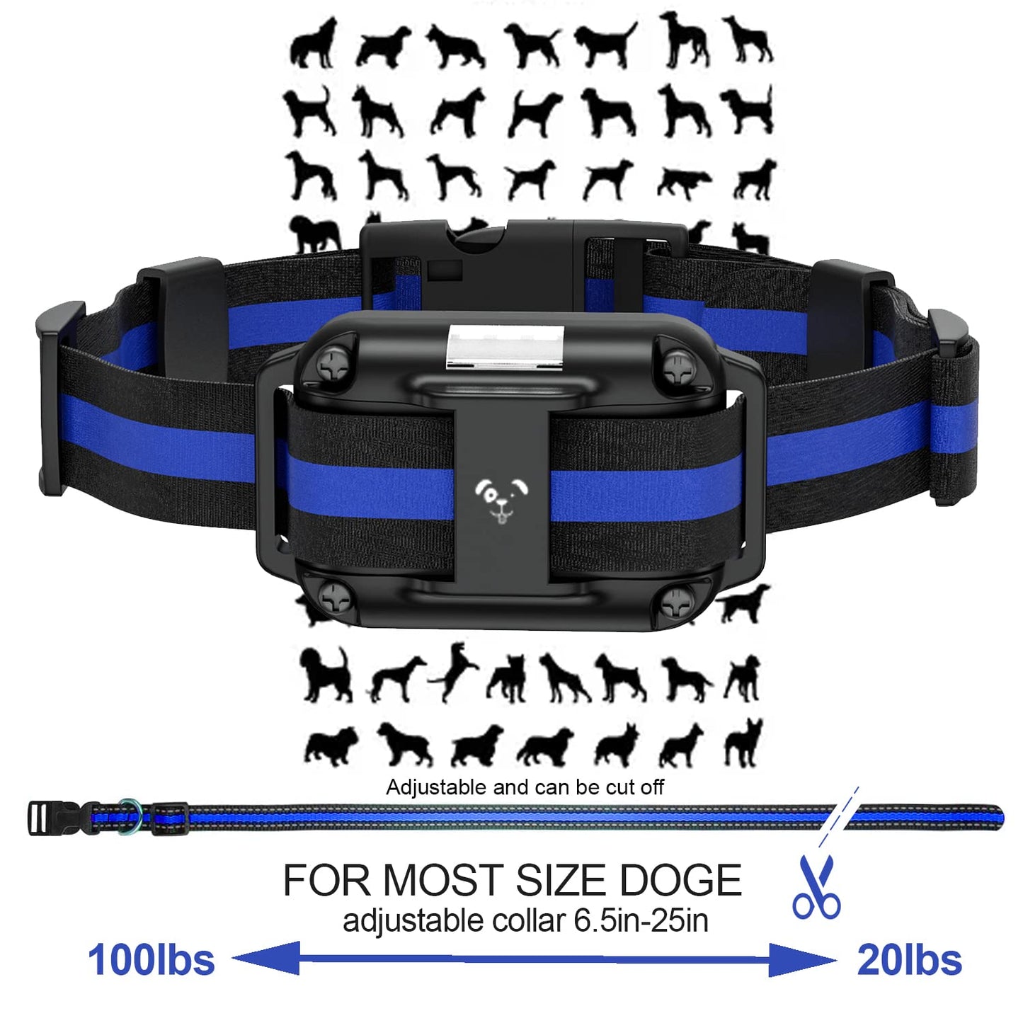 Canivix Dog Training Electric Collar with Remote Waterproof 2600ft LED Light Beep Vibration for 2 Dogs