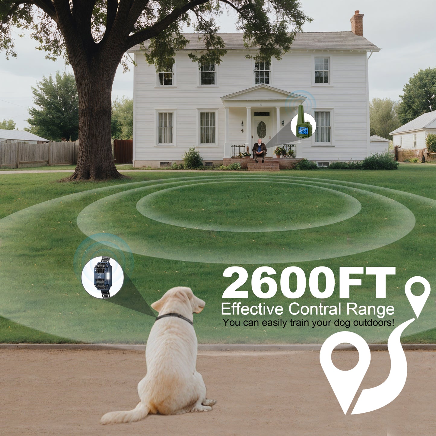Shock Collar with Remote, Dog Training Collar, 4 Training Modes with Beep, Vibration, Safe Shock, Led Light, 2600 ft Wireless Range, Rechargeable for 3 Dogs, Small Medium Large 5-120Lbs