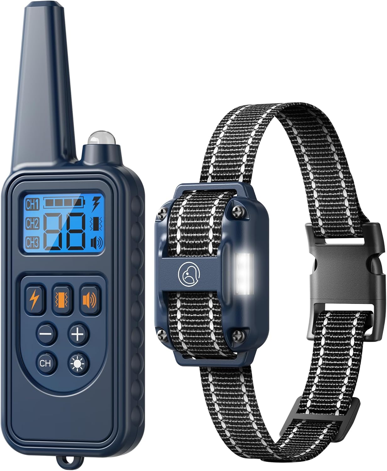 Shock Collar with Remote, Dog Training Collar, 4 Training Modes with Beep, Vibration, Safe Shock, Led Light, 2600 ft Wireless Range, Rechargeable for 3 Dogs, Small Medium Large 5-120Lbs