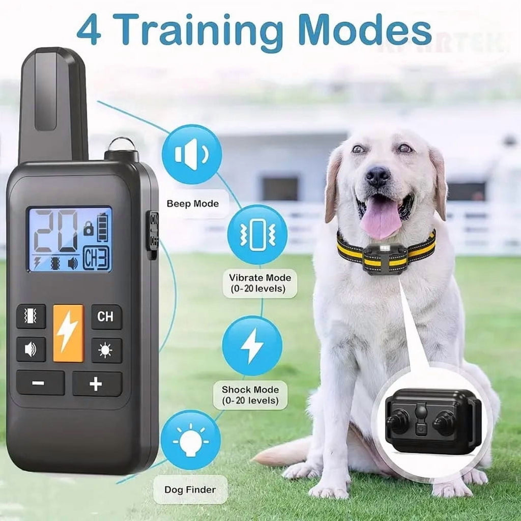 Heaflex Dog Training Collar with Remote 3300FT, 3 Safe Modes with Shock, Vibration & Beep, Waterproof Rechargeable for All Size Dogs