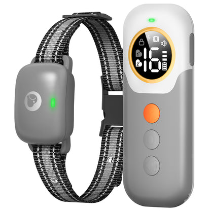 Dog Shock Collar with Remote - 2600Ft Range, 3 Training Modes (Vibration, Beep, Shock), IPX7 Waterproof - Safe & Humane E-Collar for Large Medium Small Dogs, Adjustable Levels (Gray)