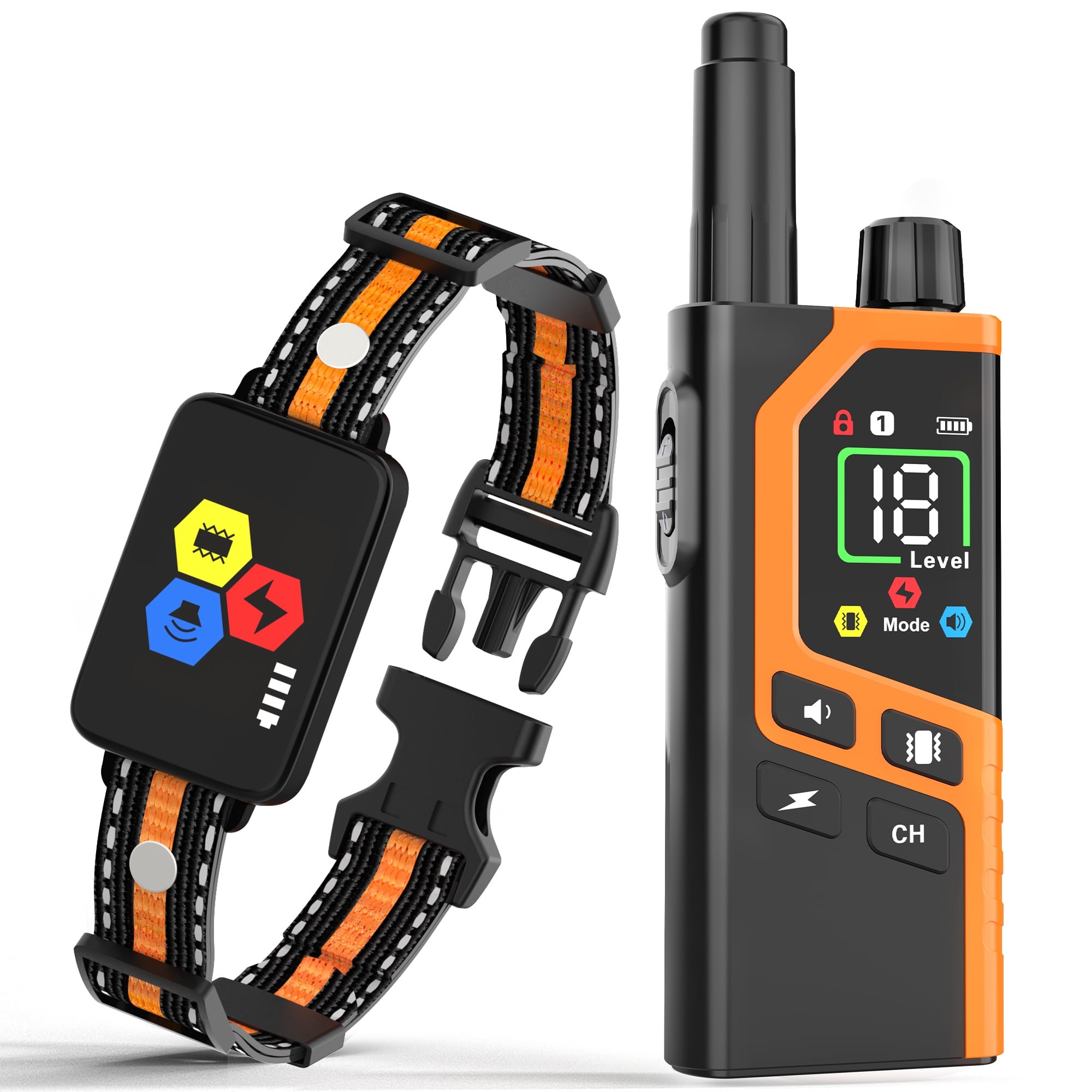 Shock Collar for Dogs, 3300FT Dog Shock Collar with Remote Control, 4 Adjustable Modes (Beep/Vibration/Shock/No Shock), Type-C Charging, LCD Screen Dog Training Collar with Safety Lock