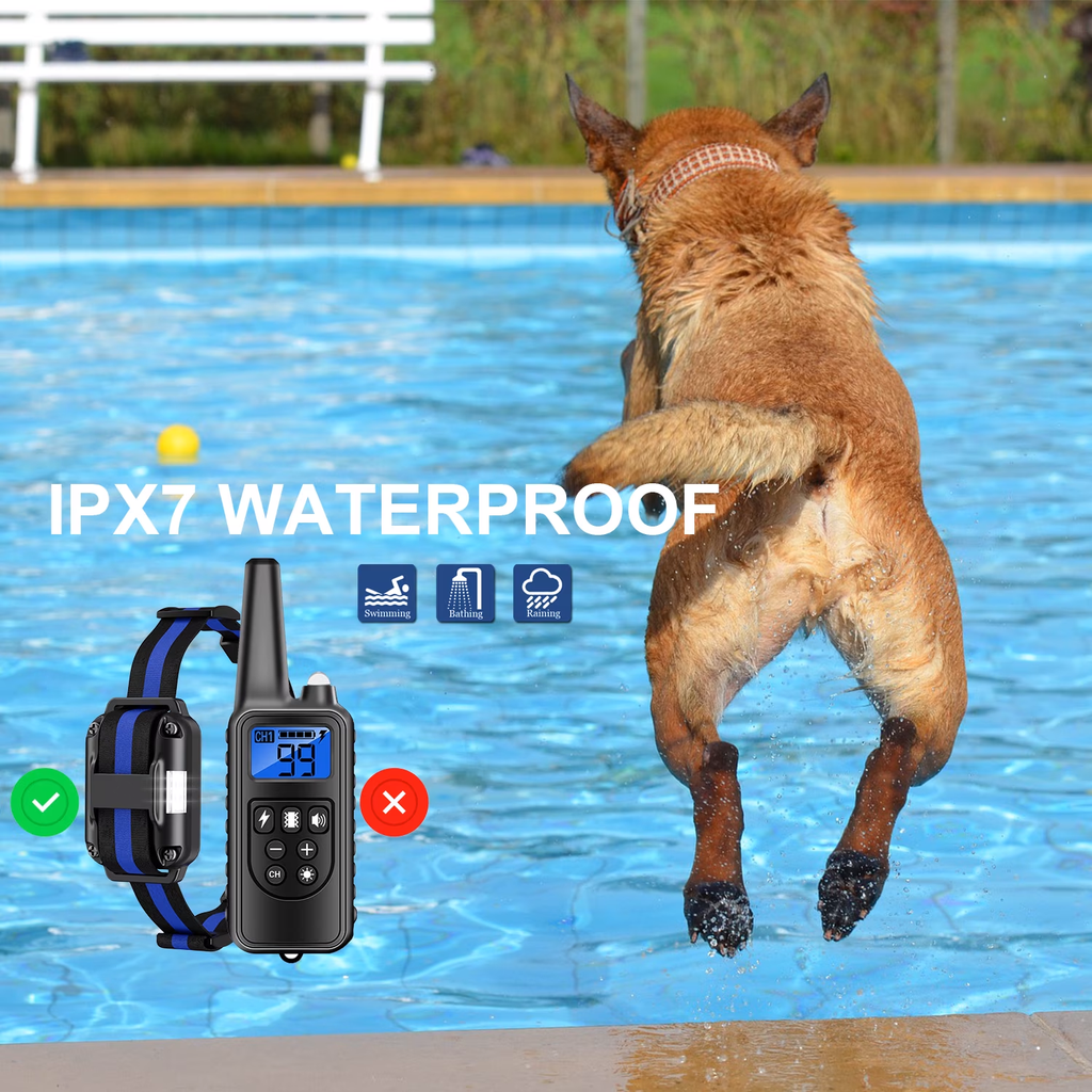 Heaflex Dog Training Collar with Remote - 2600ft Range, Waterproof, LED Light with Beep & Vibration Modes
