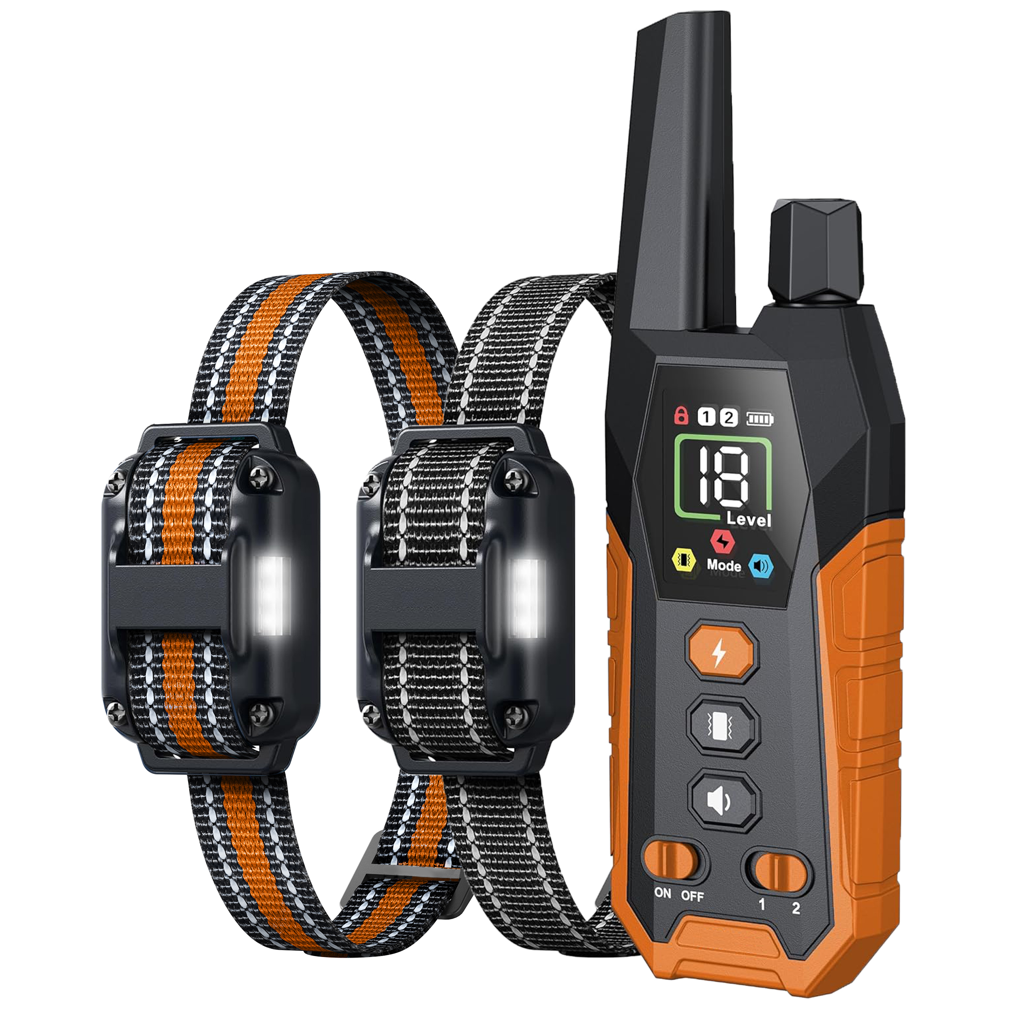 Dog Shock Collar - 3300Ft Dog Training Collar with Remote for 5-120lbs Small Medium Large Dogs Rechargeable Waterproof e Collar with Beep, Vibration, Safe Shock (Orange)