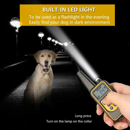 Dog Shock Collar with Remote, Dog Training Electric Collar, Waterproof Rechargeable, 1640ft Dog Shock Collar with LED Light, Beep, Vibration, Shock for Medium/Large 3 Electronic Collars Dogs