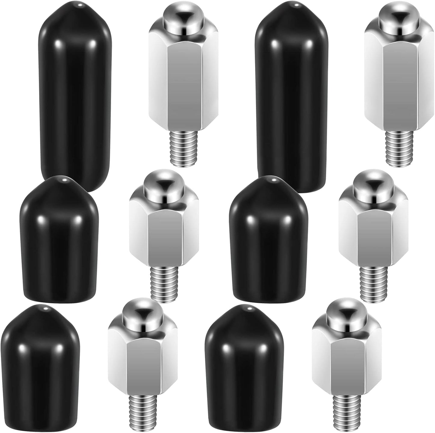 12 Pcs Extra Contact Points Replacement Part for Dog Training Collars Pet Shock Collar Replacement Prongs with Conductive Rubber Caps for Dog Training Collar Parts (6 Pairs)