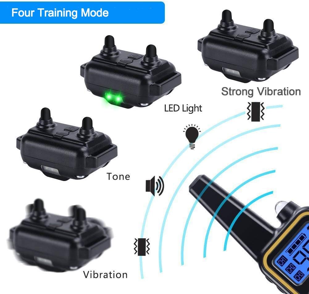 Dog Training Collar for 2 dogs, Vibrating Dog Collar with Remote Control Strong Vibration/Beep Mode Rechargeable Waterproof Dog Barking Collar for Home Dog Training Device