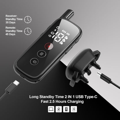 Dog Training Collar, Electric Dog Collar with 2600FT Remote Range, Rechargeable & Waterproof, 3 Training Modes, Security Lock, Ideal for Dogs of All Breeds, Sizes