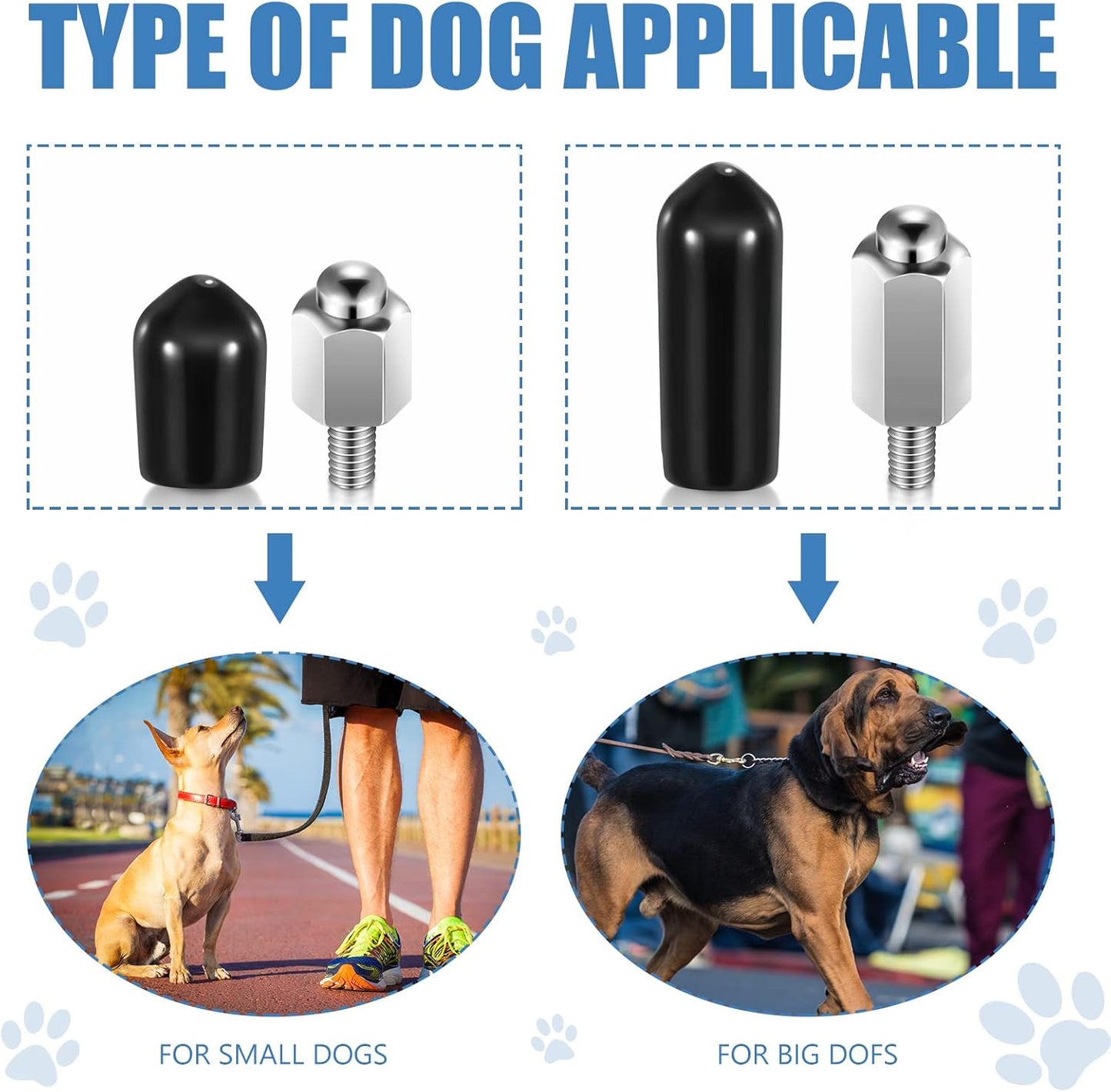 12 Pcs Extra Contact Points Replacement Part for Dog Training Collars Pet Shock Collar Replacement Prongs with Conductive Rubber Caps for Dog Training Collar Parts (6 Pairs)