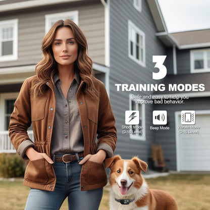 Dog Training Collar, Electric Dog Collar with 2600FT Remote Range, Rechargeable & Waterproof, 3 Training Modes, Security Lock, Ideal for Dogs of All Breeds, Sizes