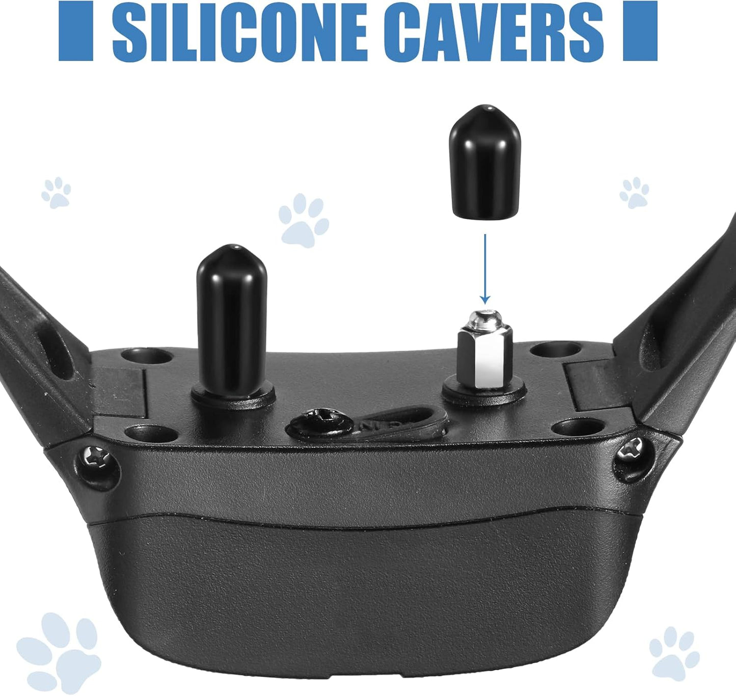 12 Pcs Extra Contact Points Replacement Part for Dog Training Collars Pet Shock Collar Replacement Prongs with Conductive Rubber Caps for Dog Training Collar Parts (6 Pairs)