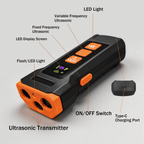 Dog Barking Control Devices three Sensors Anti Barking Device with Training/Deterrent Modes Dog Whistle to Stop Barking Ultrasonic Dog Barking Deterrent with LED Flashlight 50 ft Range, Rechargeable