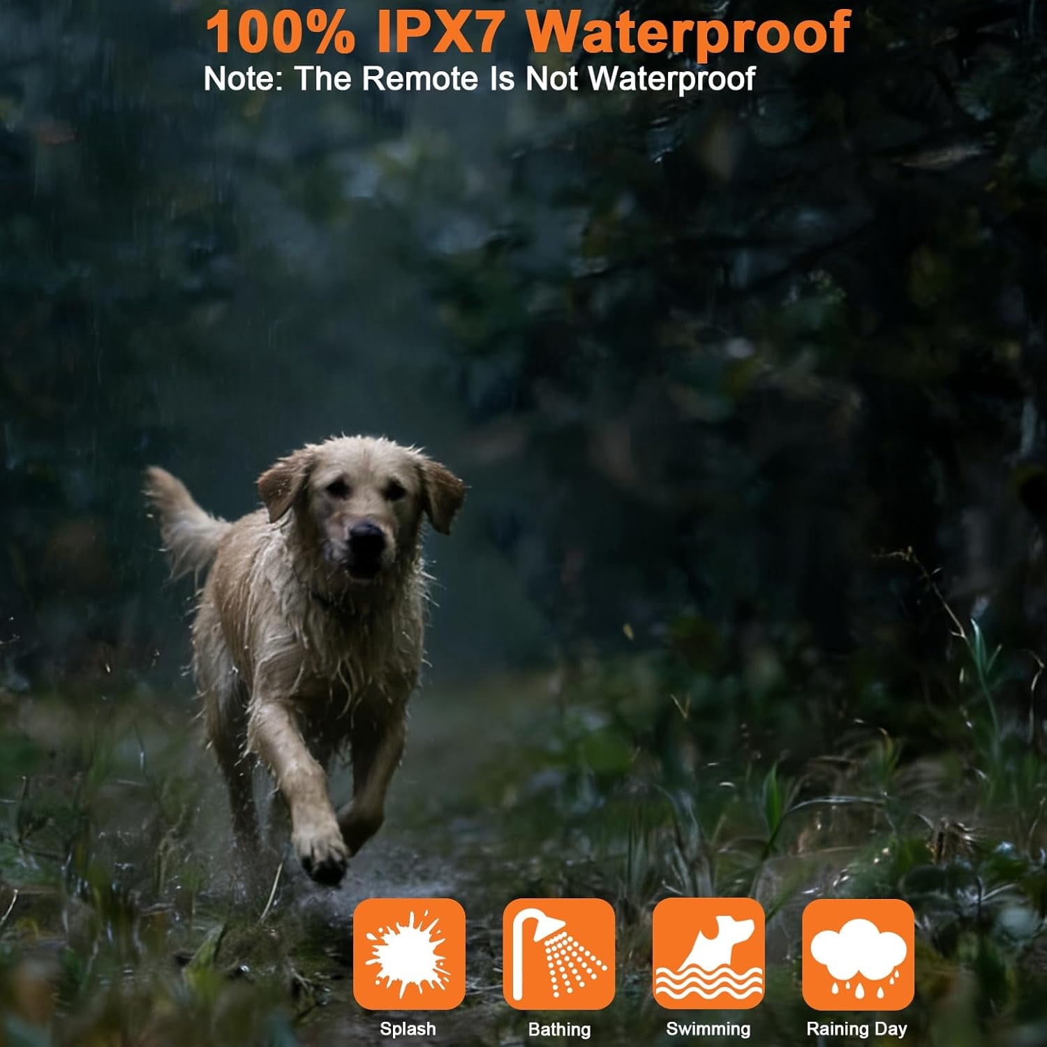 Dog Shock Collar - 3300Ft Dog Training Collar with Remote for 5-120lbs Small Medium Large Dogs Rechargeable Waterproof e Collar with Beep, Vibration, Safe Shock (Orange)