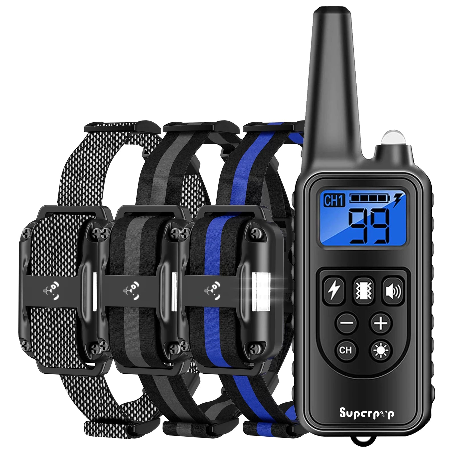 Heaflex Dog Training Collar with Remote - 2600ft Range, Waterproof, LED Light with Beep & Vibration Modes