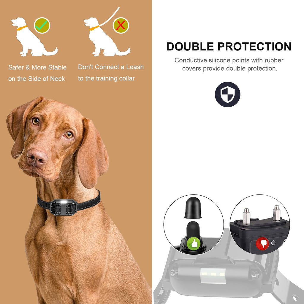 Heaflex Dog Training Collar with Remote - 2600ft Range, Waterproof, LED Light with Beep & Vibration Modes