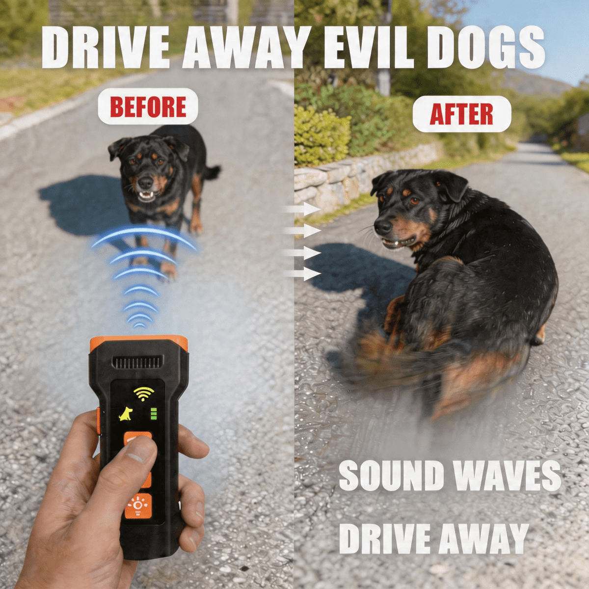 Dog Barking Control Devices three Sensors Anti Barking Device with Training/Deterrent Modes Dog Whistle to Stop Barking Ultrasonic Dog Barking Deterrent with LED Flashlight 50 ft Range, Rechargeable
