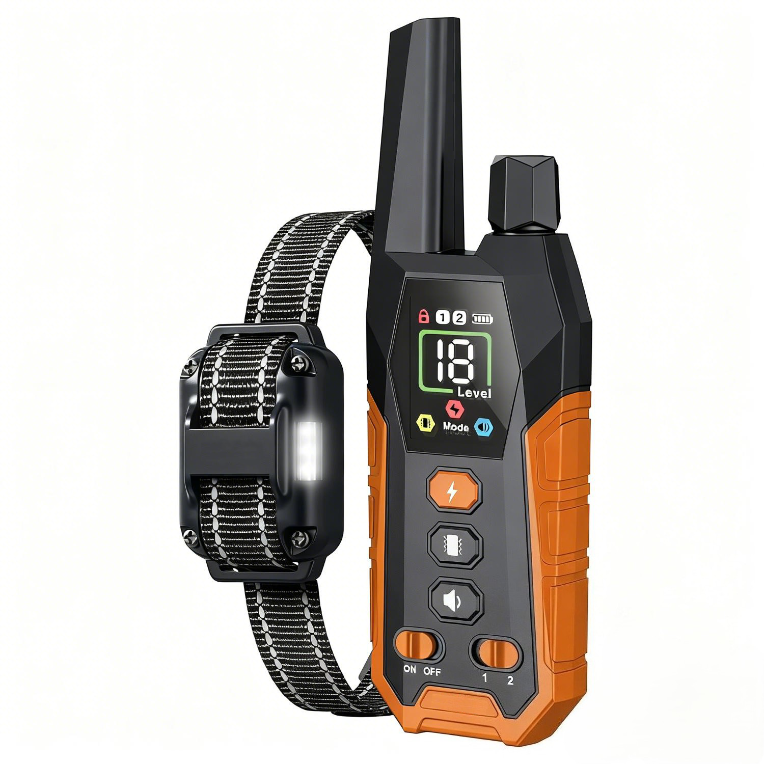 Dog Shock Collar - 3300Ft Dog Training Collar with Remote for 5-120lbs Small Medium Large Dogs Rechargeable Waterproof e Collar with Beep, Vibration, Safe Shock (Orange)