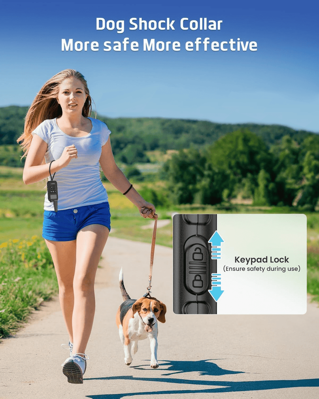 Training Collar with Remote, 3300FT Range Rechargeable IP67 Waterproof E-Collar with Flashlight, 3 Training Modes, Adjustable Strap for Small, Medium, Large Dogs (8-120lbs)