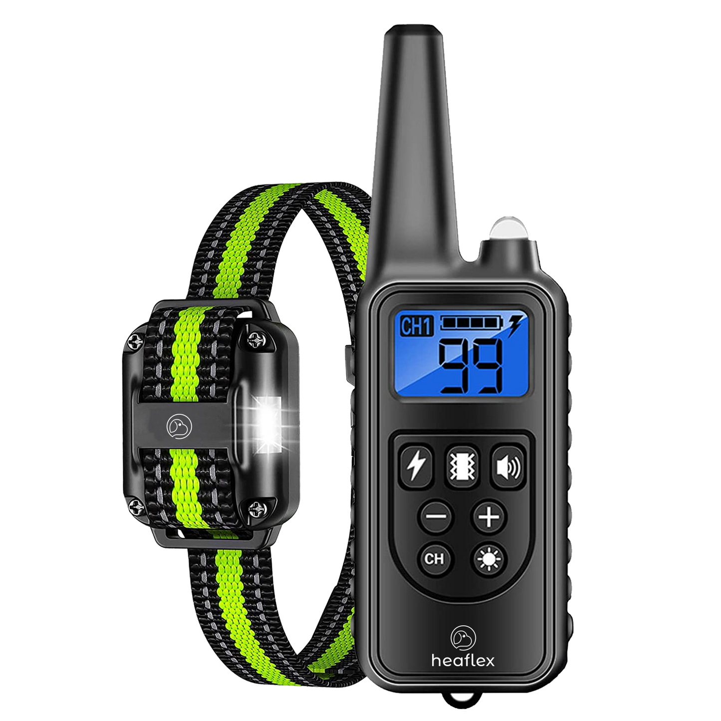 Heaflex Dog Training Electric Collar 2600ft Remote 4 Modes Light Beep Vibration Shock Waterproof