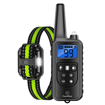 Heaflex Dog Training Electric Collar 2600ft Remote 4 Modes Light Beep Vibration Shock Waterproof